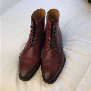 Magnanni Cap-toe Boots in Oxblood
